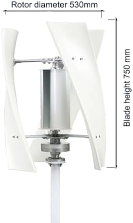 12000W Low Noise Vertical Wind Turbine Generator for Home Use - 12V/24V/48V/220V with Controller, Ideal for Courtyard & Garden Lighting (White)