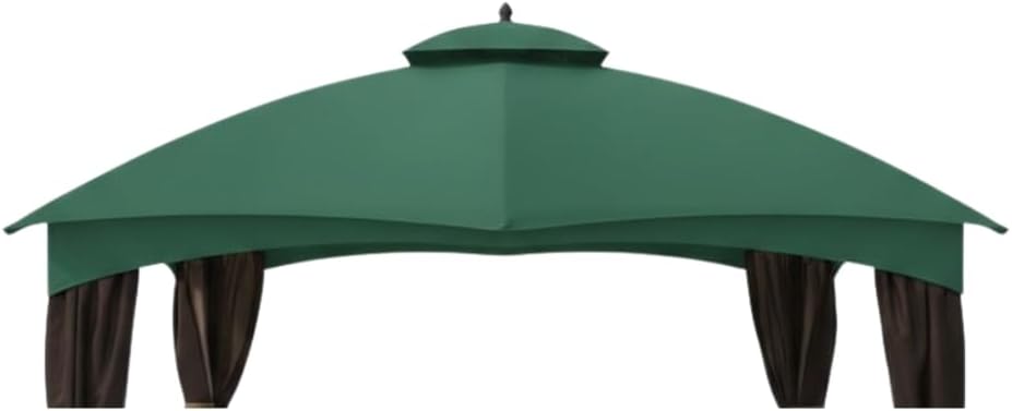 Garden Winds Reinforced RipLock 350 Replacement Canopy Top Cover Compatible with Allen Roth 10' x 12' Gazebo Models GF-12S004B, TPGAZ17-002 - Green