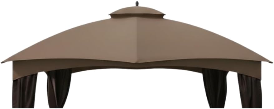 Garden Winds Reinforced RipLock 350 Replacement Canopy Top Cover Compatible with Allen Roth 10' x 12' Gazebo Models GF-12S004B, TPGAZ17-002 - Nutmeg