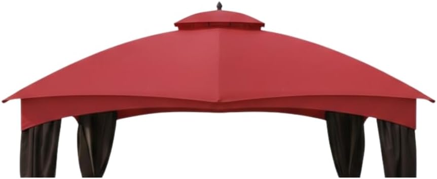 Garden Winds Reinforced RipLock 350 Replacement Canopy Top Cover Compatible with Allen Roth 10' x 12' Gazebo Models GF-12S004B, TPGAZ17-002 - Cinnabar