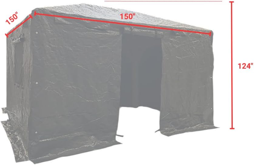 Garden Winds Winter Cover Compatible with The Yardistry YM12810 12' X 12' Tall Hard Top Gazebo – Heavy Duty Protective Enclosure for Outdoor Storage, Waterproof, Windproof and Flame Resistant – Black