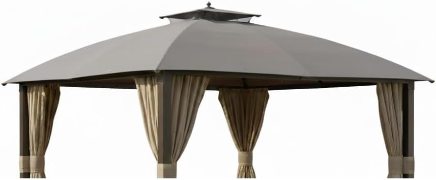 Garden Winds Reinforced RipLock 350 Replacement Canopy Top Cover Compatible with Broyhill Eagle Brooke Ashford 10' x 12' Gazebo Models A101007600, A101007603, A101007604 – Slate Gray