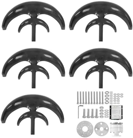 100W Vertical Wind Turbine Generator for Home Use, 12V/24V with Controller, 5 Blades Low RPM Windmill for Boats & Terraces, Eco-Friendly Renewable Energy Solution