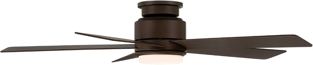 Casa Vieja 52' Grand Palm Modern Outdoor Hugger Ceiling Fan with Dimmable LED Light Remote Control Oil Rubbed Bronze White Opal Glass Damp Rated for Patio Exterior House Porch Gazebo