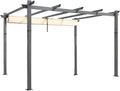 Garden Winds Replacement Canopy Top Cover Compatible with The Purple Leaf ZYMPG1012 Pergola 10x12 and Universal to Most 10' x 12' Retractable Pergolas - Riplock 350