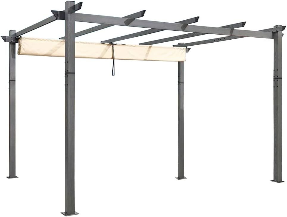 Garden Winds Replacement Canopy Top Cover Compatible with The Purple Leaf ZYMPG1012 Pergola 10x12 and Universal to Most 10' x 12' Retractable Pergolas - Riplock 350