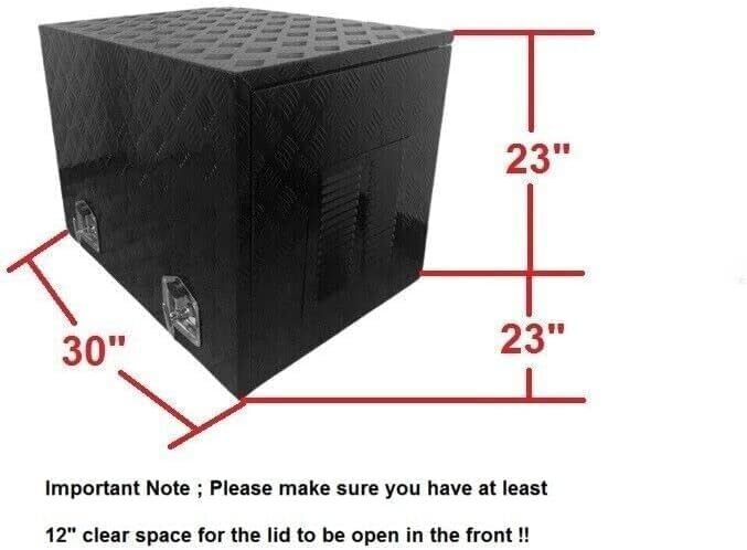 30'X23'X23' Aluminum Generator Enclosure Box – Outdoor Waterproof | Shockproof Storage Shed for Portable Generator Equipment ToolBox (5 Bar Thread-Satin black)