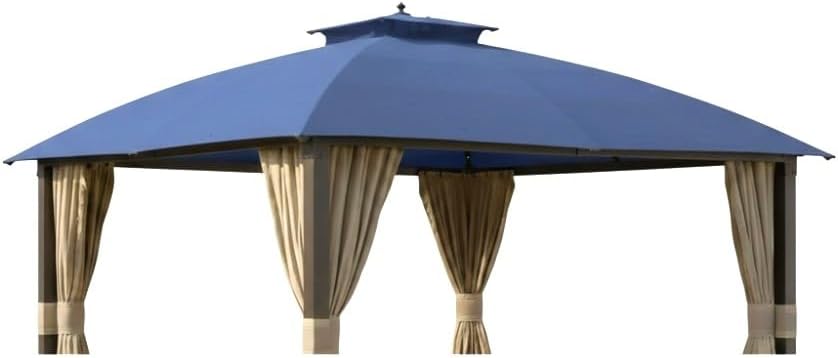 Garden Winds Reinforced Replacement Canopy Top Cover Compatible with The A101007600, A101007603 Broyhill Eagle Brooke Ashford Asheville 10' x 12' Gazebo - Classic Blue, RipLock 350