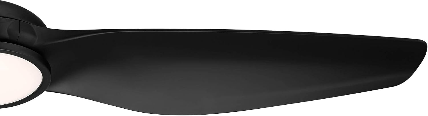 Possini Euro Design 60' Modern 3 Blade Large Propeller Indoor Outdoor Ceiling Fan with Light LED Remote Control Matte Black White Diffuser Damp Rated for Patio Exterior House Porch Gazebo Garage
