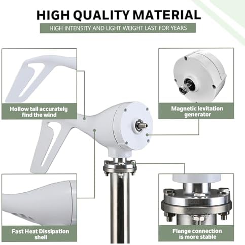 650W Wind Turbine Generator for Home Use - 12V/24V/48V, 3-Blade Design, Low Wind Speed Start (2.0m/s), Efficient Windmill Power System with Charge Controller