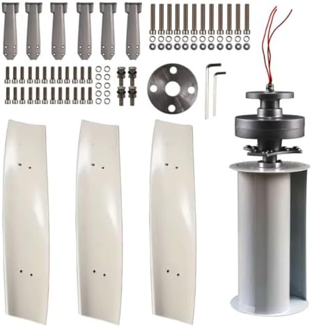 12000W Low Noise Vertical Wind Turbine Generator for Home Use - 12V/24V/48V/220V with Controller, Ideal for Courtyard & Garden Lighting (White)
