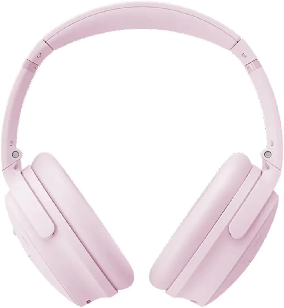 Bose QuietComfort Headphones - Wireless Bluetooth Headphones, Active Over Ear Noise Cancelling and Mic, Deep Bass Bundle + Desktop Headphone Stand + Green Extreme Dual Wall Charger (Petal Pink)