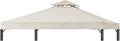 Gazebo Replacement Top 10x12 FT, Gazebo Canopy Replacement Cover for 2 Tier Outdoor Patio Garden Tent Frames,Canopy Cover with Air Vent, Beige