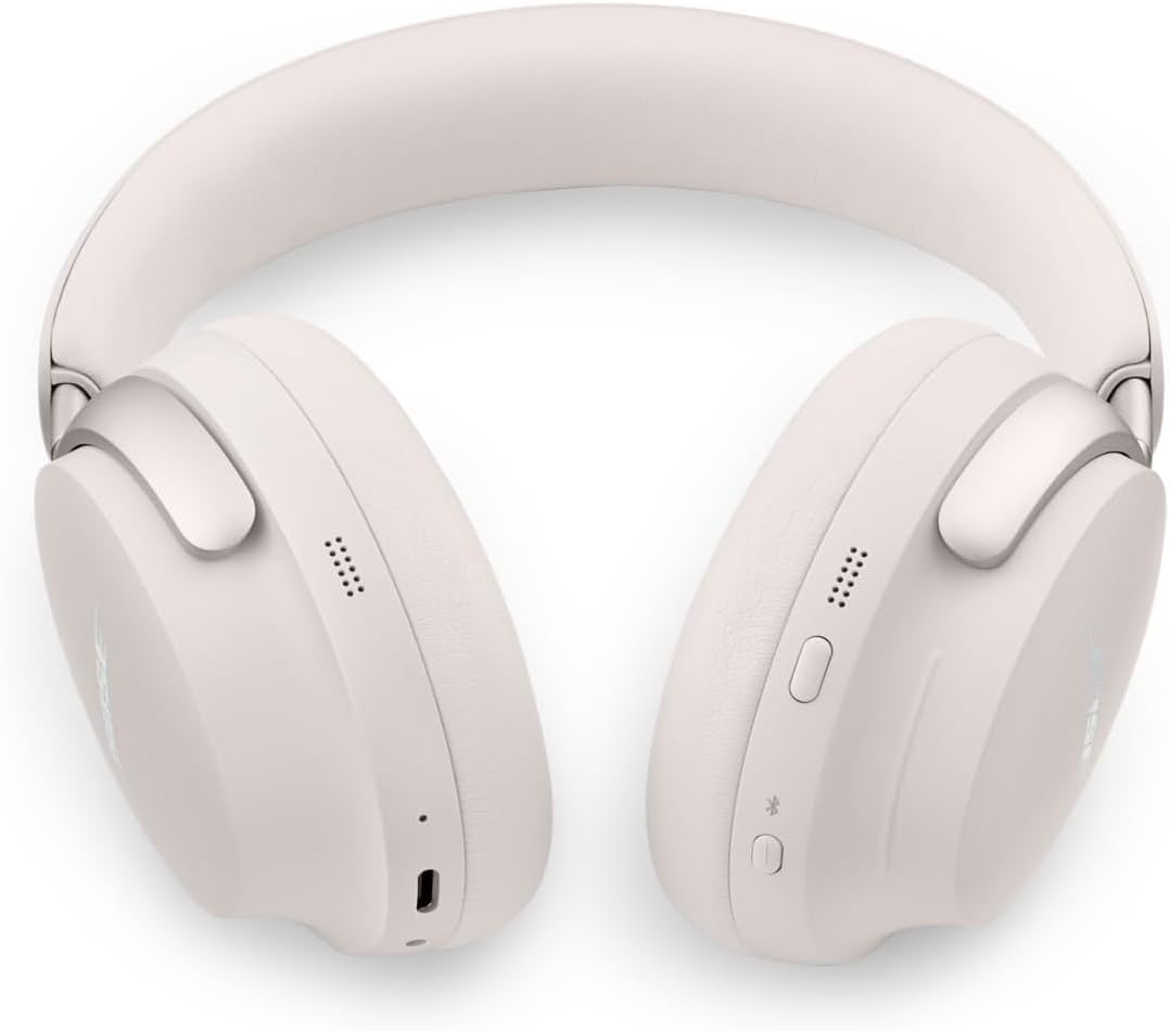 Bose QuietComfort Ultra Bluetooth Headphones, Wireless Headphones with Spatial Audio, Over Ear Noise Cancelling with Mic, Up to 24 Hours of Playtime, White Smoke