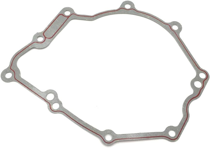 SKULL PIVOT- Red Led Black 'R6' Stator Engine Cover With Gasket See Through Generator Cover Compatible with Yamah 2003-2006 YZF-R6 2006 YZF-R6S Motorcycle Bike