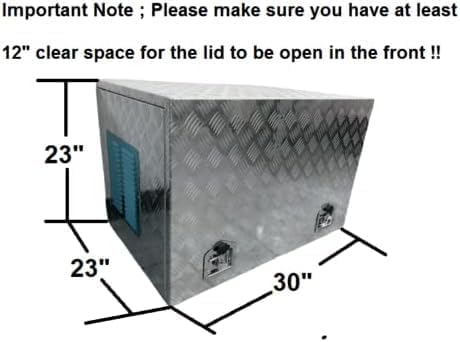 30'X23'X23' Aluminum Generator Enclosure Box – Outdoor Waterproof | Shockproof Storage Shed for Portable Generator Equipment ToolBox (5 Bar Thread-Sliver)