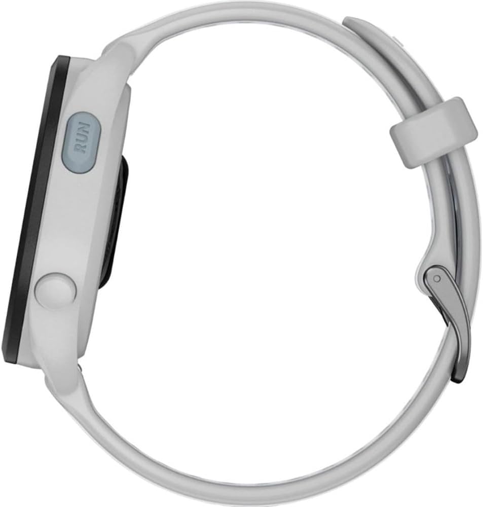 Garmin 010-02863-21 Forerunner 165 Smart Sport Watch, Mist Gray + Whitestone Bundle with Silicone Dust Cover 3 Pack, 2X 1.2 Inch Screen Protector and 2 YR CPS Enhanced Protection Pack