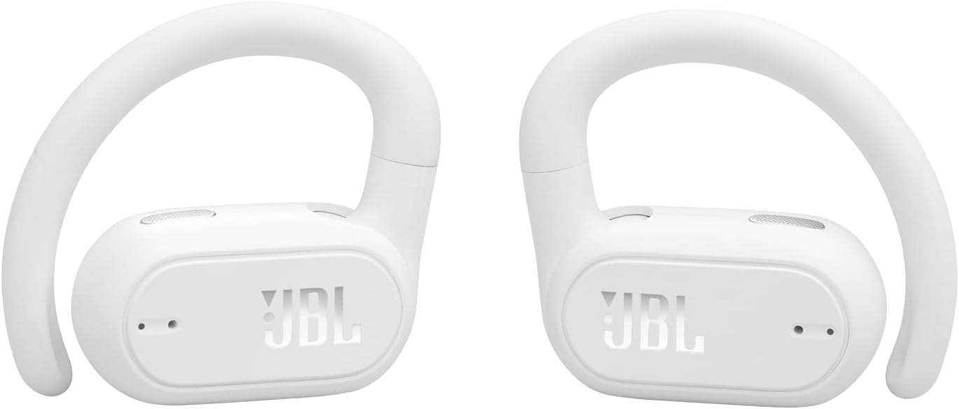 JBL SoundGear Sense - True Wireless Open-Ear Headphones, JBL OpenSound Technology, Splash and dust Resistant, 4 mics for Crisp, Clear Calls, Up to 24 Hours of Battery Life, Plus Speed Charge (White)