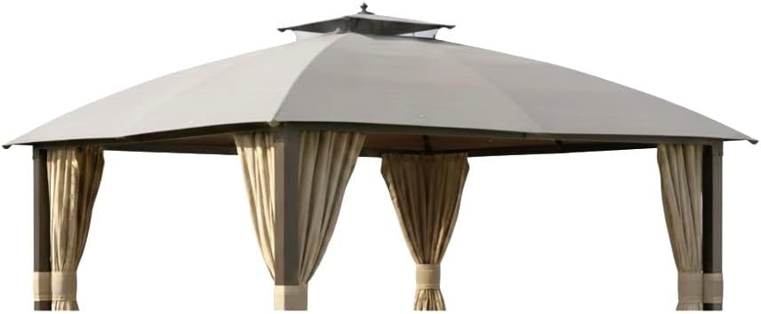 Garden Winds Reinforced Replacement Canopy Top Cover Compatible with The A101007600, A101007603 Broyhill Eagle Brooke Ashford Asheville 10' x 12' Gazebo - Classic Stone, RipLock 350