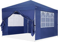 COBIZI 10x10FT Pop up Canopy with 4 Removable Sidewalls, Outdoor Canopy Tent for Party Wedding Event, Portable with Roller Bag & Weight Bags