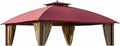 Garden Winds Reinforced RipLock 350 Replacement Canopy Top Cover Compatible with Broyhill Eagle Brooke Ashford 10' x 12' Gazebo Models A101007600, A101007603, A101007604 – Cinnabar