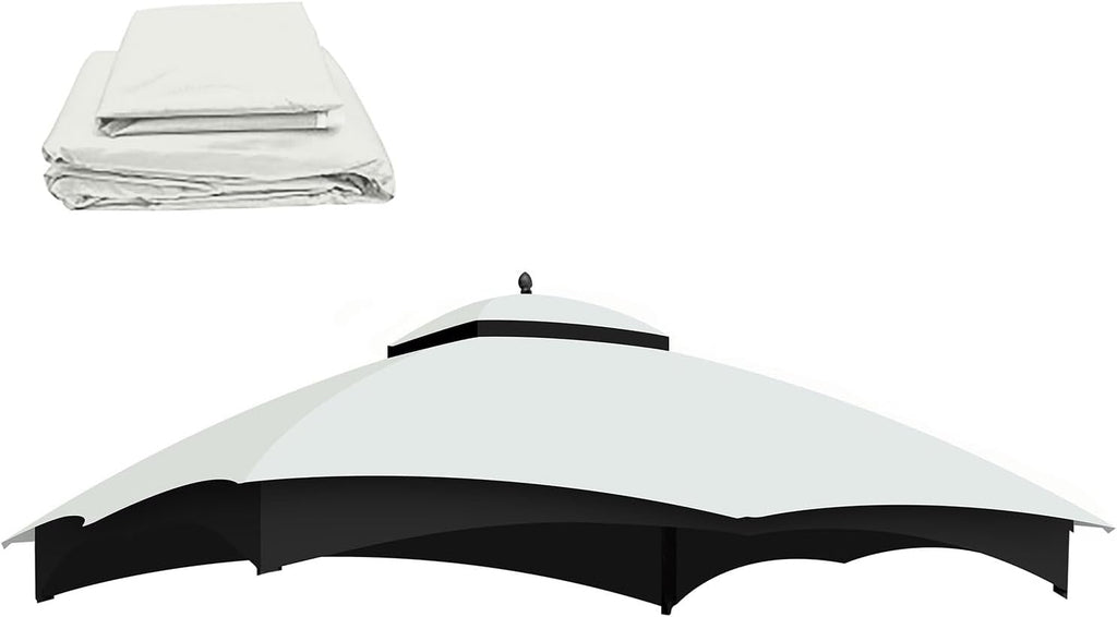 Replacement Canopy Top for Lowe's Allen Roth High Performance Ripstop Heavy Duty Gazebo Roof Gazebo Top with Air Vent 10X12 Gazebo Cover,White