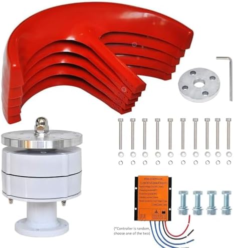 5000W Wind Turbine Generator Kit, 12V/24V/48V Vertical 5-Blade DC Generator for Home, Chalet, Hybrid Solar-Wind Systems, Efficient Renewable Energy Solution