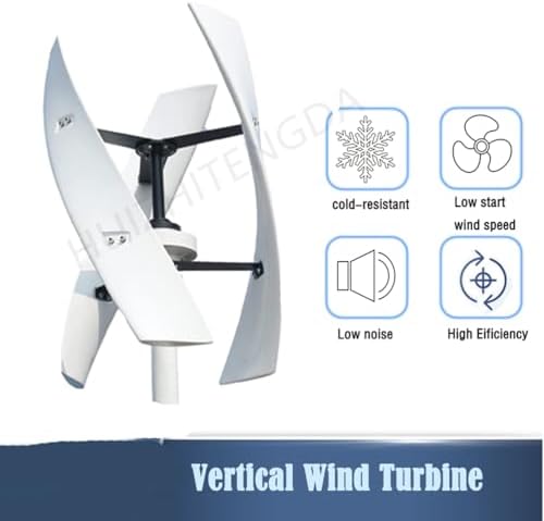 10000W Vertical Axis Wind Turbine Generator, 3-Blade Permanent Magnet Design, Low RPM Free Energy Solution for Home Use, 12V-220V with Controller