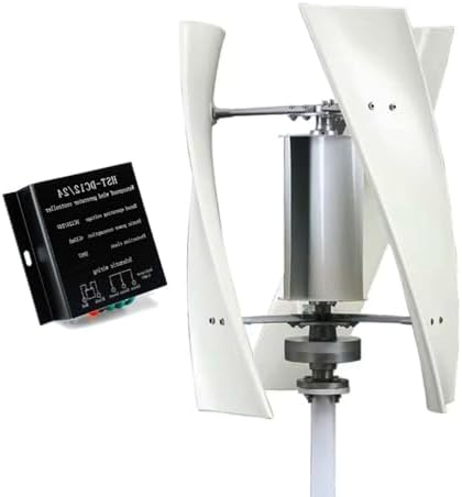 12000W Low Noise Vertical Wind Turbine Generator for Home Use - 12V/24V/48V/220V with Controller, Ideal for Courtyard & Garden Lighting (White)
