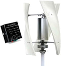 12000W Low Noise Vertical Wind Turbine Generator for Home Use - 12V/24V/48V/220V with Controller, Ideal for Courtyard & Garden Lighting (White)