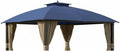 Garden Winds Reinforced RipLock 350 Replacement Canopy Top Cover Compatible with Broyhill Eagle Brooke Ashford 10' x 12' Gazebo Models A101007600, A101007603, A101007604 – True Navy
