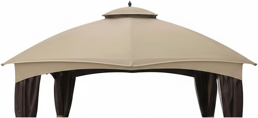 Garden Winds Reinforced RipLock 350 Replacement Canopy Top Cover Compatible with Allen Roth 10' x 12' Gazebo Models GF-12S004B, TPGAZ17-002 - Beige