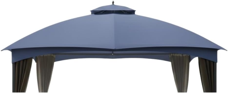 Garden Winds Reinforced RipLock 350 Replacement Canopy Top Cover Compatible with Allen Roth 10' x 12' Gazebo Models GF-12S004B, TPGAZ17-002 - True Navy