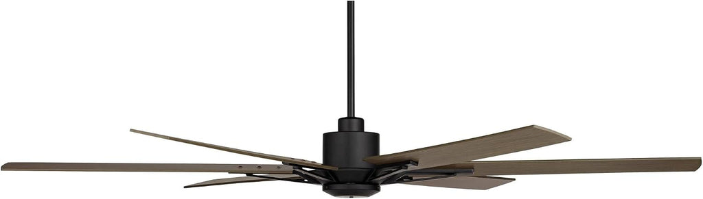 Casa Vieja 72' Expedition Industrial Rustic Indoor Outdoor Ceiling Fan with LED Light Remote Control Matte Black Weathered Oak Damp Rated for Patio Exterior House Porch Gazebo Garage Barn