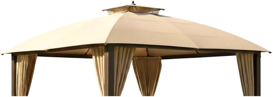 Garden Winds Durable Replacement Canopy Top Cover Compatible with A101007600, A101007603, A101007604 Broyhill Eagle Brooke Ashford Asheville 10' x 12' Gazebo - Classic Sand, 350