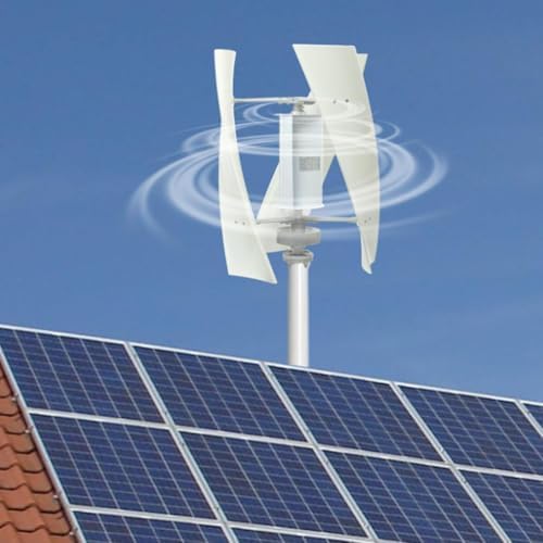 12000W Low Noise Vertical Wind Turbine Generator for Home Use - 12V/24V/48V/220V with Controller, Ideal for Courtyard & Garden Lighting (White)