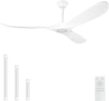 72 Inch Solid Wood Ceiling Fan without Light,3 Real Wood Blades,DC Motor Quiet and Reversible,Outdoor Ceiling Fan for Garage,Patio,Farmhous (white)