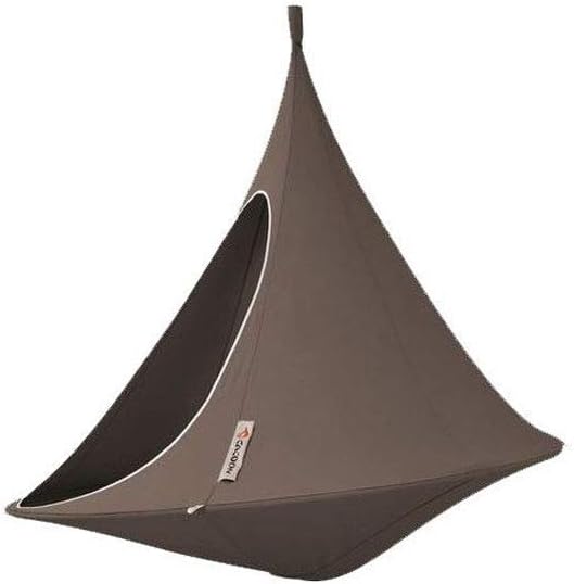 Vivere CACDT7 Sheltered Hanging Chair Polyester Cotton Blend Double, Taupe