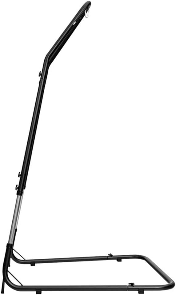 Pemberly Row Adjustable Hammock Chair Stand, 77-93 in, Steel Frame, Black Finish, Anti-Slip Footpads, Supports 330 Lbs, Lightweight Portable Design for Patio, Porch, Backyard