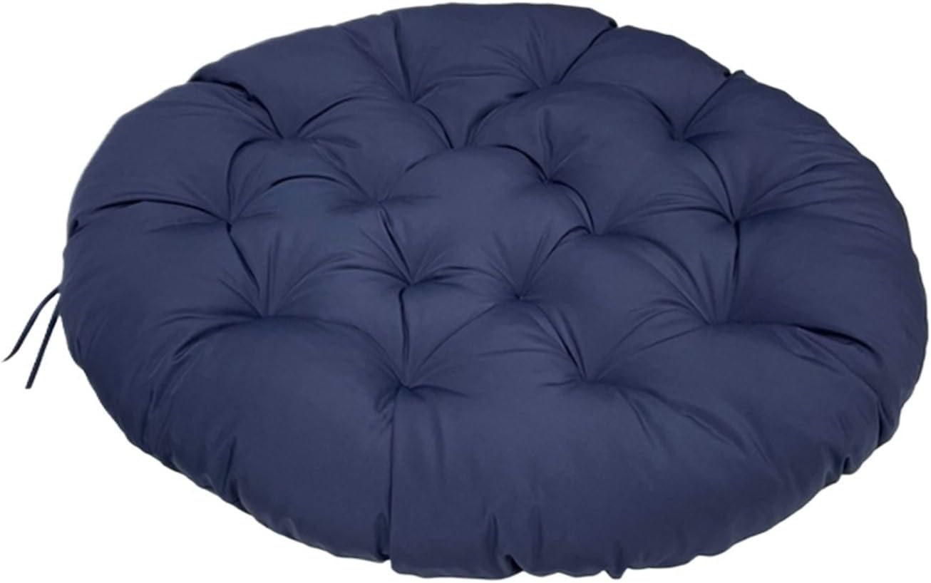 Ergonomic Wicker Papasan Chair Cushion, Round Papasan Swivel Chair Cushion, Rocking Chair Cushion for Outdoor Indoor(Dark Blue,51 * 51 in)