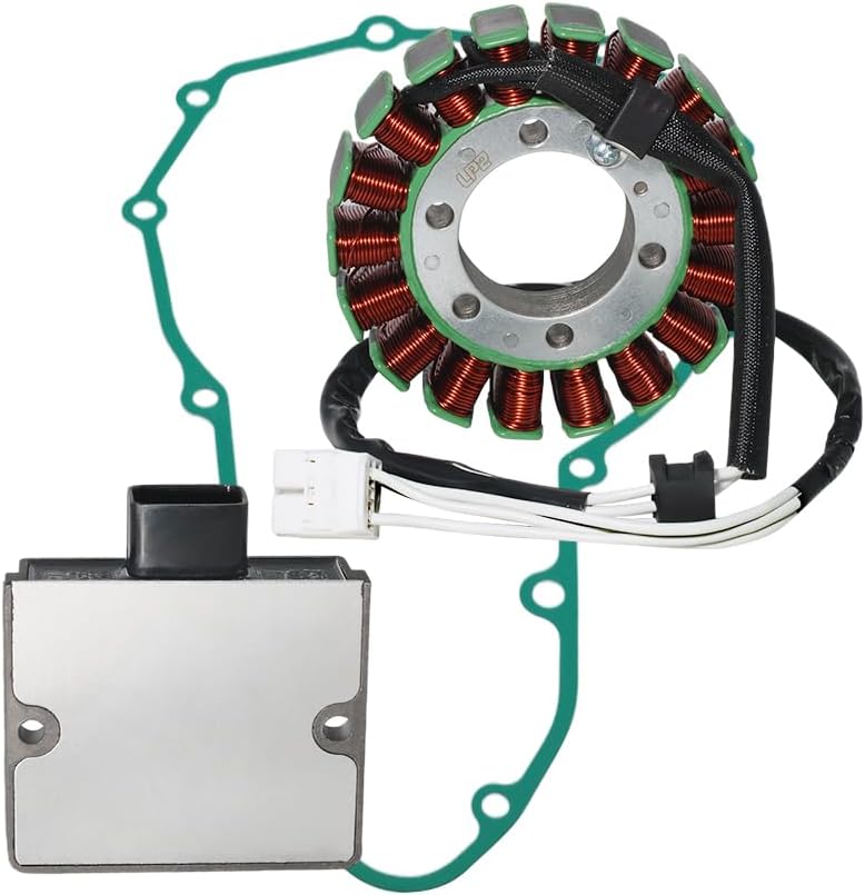 Stator Coil, Regulator Rectifier, Gasket Set Compatible with for Kawasaki EN650 Vulcan 650 S, for Kawasaki Z650 ER650 2017-2021, for Kawasaki EX650 Ninja 650 2017-2021, for Kawasaki KLE650 VERSYS 650