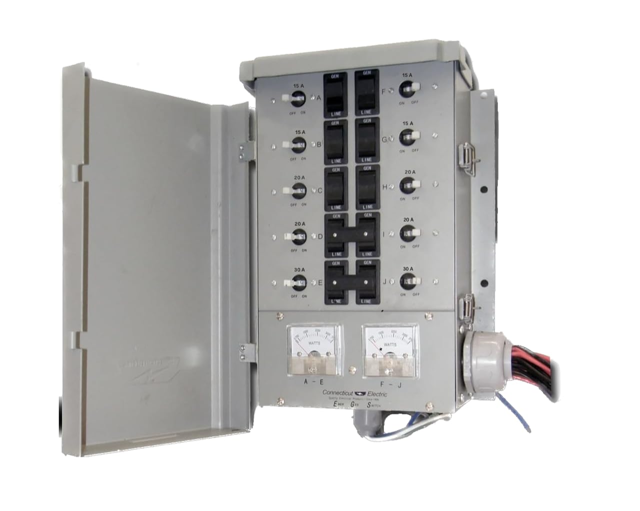 Connecticut Electric EmerGen Transfer Switch - 50 Amp, 10-Circuit, 12500 Watts, for Generator (Transfer Switch Only)