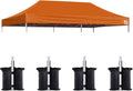 Eurmax USA 10x20 Pop Up Canopy Replacement Top,Universal Instant Canopy Cover ONLY,Heavy Duty UPF 50+ UV Protection,Water & Wind Resistant Tarp,30+ Colors,Bonus 4 Sand Bags (Pumpkin Yellow)