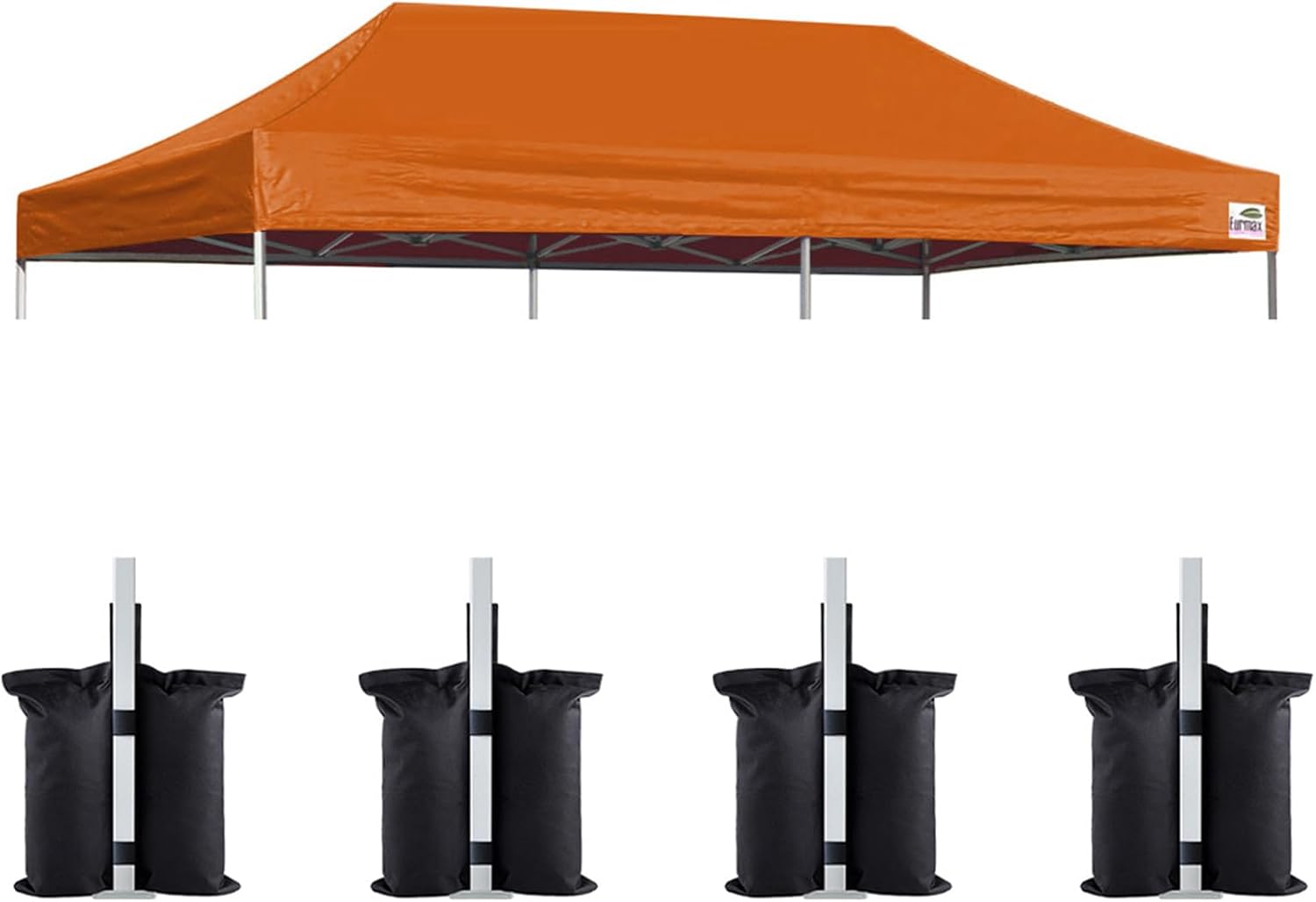 Eurmax USA 10x20 Pop Up Canopy Replacement Top,Universal Instant Canopy Cover ONLY,Heavy Duty UPF 50+ UV Protection,Water & Wind Resistant Tarp,30+ Colors,Bonus 4 Sand Bags (Pumpkin Yellow)