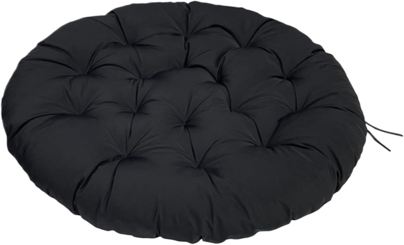 Ergonomic Wicker Papasan Chair Cushion, Round Papasan Swivel Chair Cushion, Rocking Chair Cushion for Outdoor Indoor(Black,51 * 51 in)