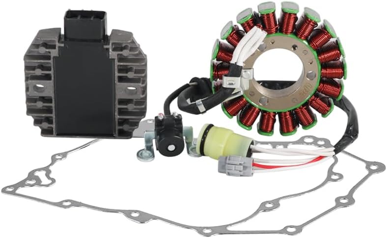Stator Coil Rectifier Gasket Set for Yamaha YFZ450R SE, for Yamaha YFZ450R Special Edition, Stator Assy OEM:18P-81410-00 18P-81410-02, Generator Cover OEM:18P-15451-00, Regulator OEM:5BN-81960-00