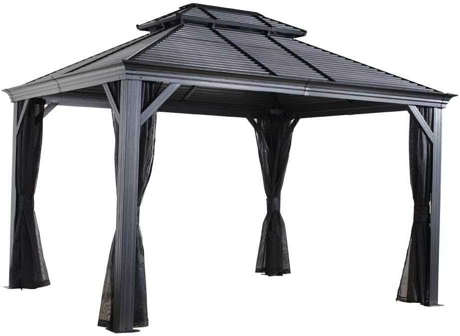 Sojag Outdoor 10' x 14' Mykonos Double Roof Hardtop Gazebo Outdoor Sun Shelter