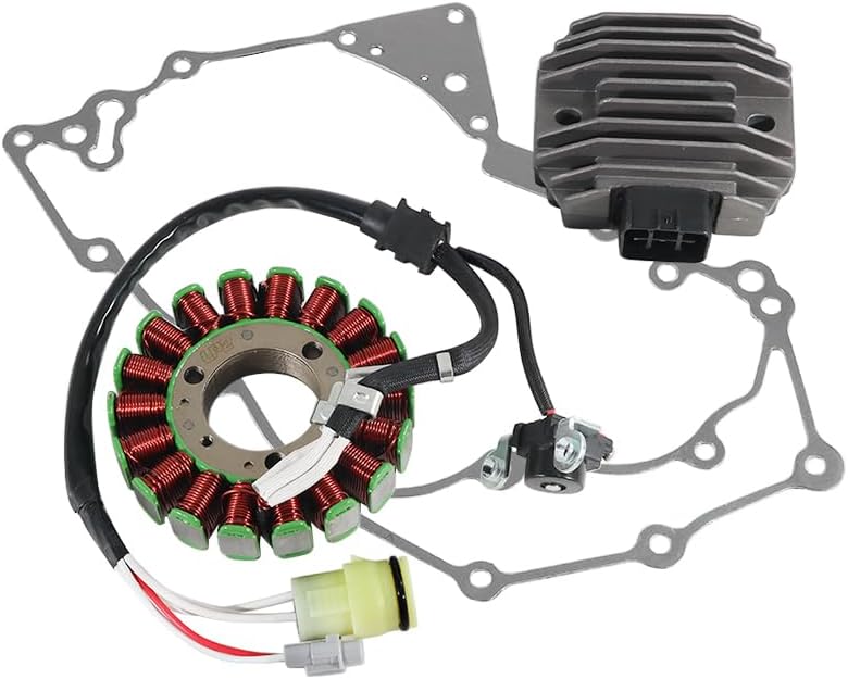 Stator Coil Rectifier Gasket Set for Yamaha YFZ450R SE, for Yamaha YFZ450R Special Edition, Stator Assy OEM:18P-81410-00 18P-81410-02, Generator Cover OEM:18P-15451-00, Regulator OEM:5BN-81960-00
