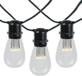 37.5 Foot S14 LED Edison Outdoor String Lights - Commercial Grade String Lights - Backyard Garden Gazebo – Cafe Market Light Set – Vintage Patio String Lights - Black Wire - 25 S14 LED Bulbs