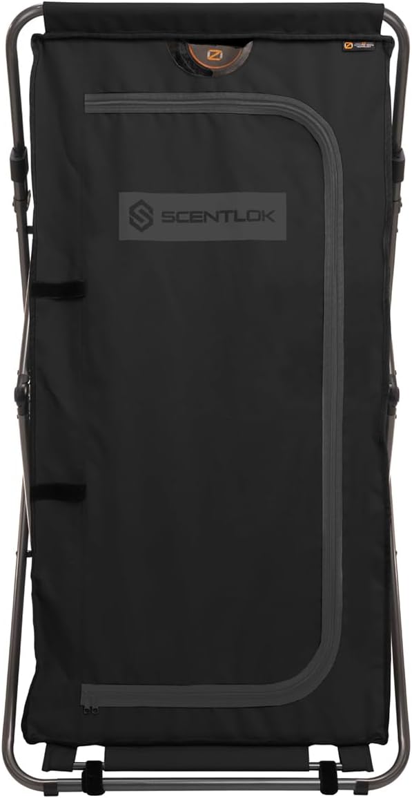 ScentLok Quickstrike Closet with Radial IQ - Portable Hunting Gear Storage Closet with Ozone Generator, Foldable Double-X Frame, MOLLE Webbing, and Pockets for Scent Control